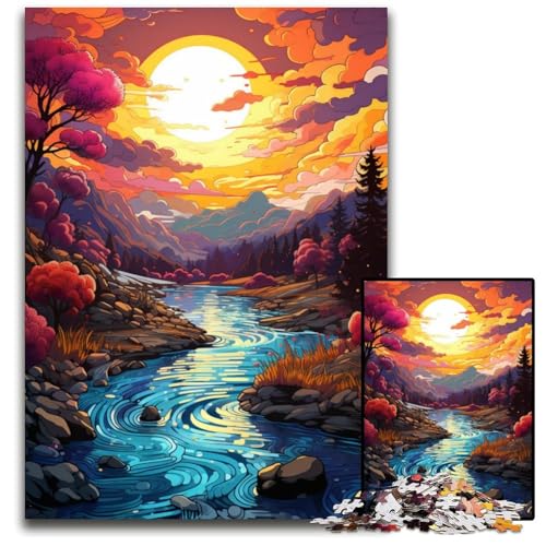 1000 teiliges Puzzle für Erwachsene Fantasielandschaft unter Sonnenuntergang schwierige Puzzles für Erwachsene perfekt für Halloween Weihnachten Geburtstagsgeschenk 1000 PCS (38 x 26 cm) von ABKXDMZK