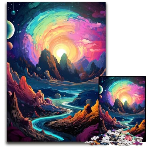 1000 teiliges Puzzle für Erwachsene Fantasy Kosmischer Planet schwierige Puzzles für Erwachsene perfekt für Halloween Weihnachten Geburtstagsgeschenk 1000 PCS (38 x 26 cm) von ABKXDMZK