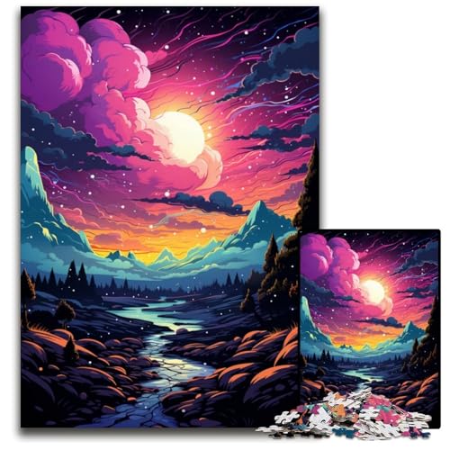1000 teiliges Puzzle für Erwachsene Fantasy Nachtansicht Puzzles für Erwachsene entspannende Unterhaltung Heimdekoration 1000 Teile (75 x 50 cm) von ABKXDMZK