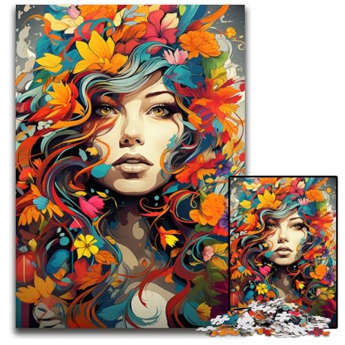 1000 teiliges Puzzle für Erwachsene Göttin der Farbkunst schwierige Puzzles für Erwachsene perfekt für Halloween Weihnachten Geburtstagsgeschenk 1000 PCS (75 x 50 cm) von ABKXDMZK