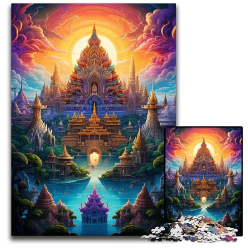 1000 teiliges Puzzle für Erwachsene Großer Palast von Thailand Unmögliches Puzzle für Erwachsene interaktives Familienspiel Bastelgeschenk mit farbenfrohen Kunstwerken 1000 Teile (38 x 26 cm) von ABKXDMZK
