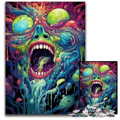 1000 teiliges Puzzle für Erwachsene Grüner Teufel anspruchsvolle Puzzles ideal für Familienspaß Entspannung 1000 Teile (38 x 26 cm) von ABKXDMZK