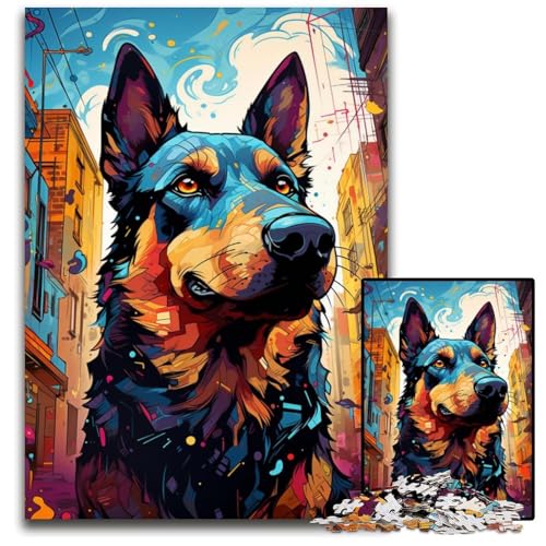 1000 teiliges Puzzle für Erwachsene Hound‘s farbenfrohe psychedelische schwierige Puzzles für Erwachsene Perfekt für Halloween Weihnachten Geburtstagsgeschenk 1000 Teile (38 x 26 cm) von ABKXDMZK