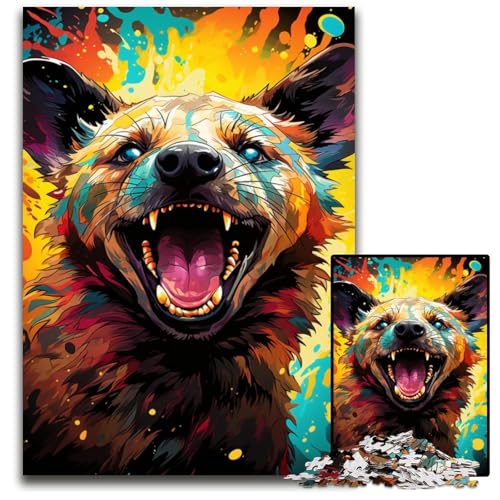 1000 teiliges Puzzle für Erwachsene Hyänen Puzzle farbenfroh psychedelisch für Erwachsene entspannende Unterhaltung Heimdekoration 1000 Teile (75 x 50 cm) von ABKXDMZK