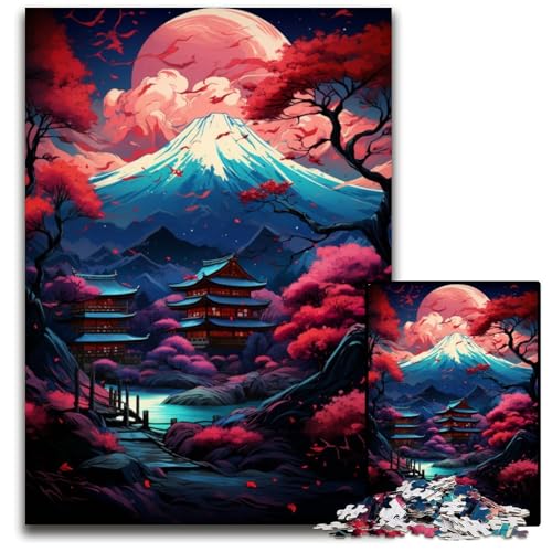 1000 teiliges Puzzle für Erwachsene Inspiration für japanische Bäume und Berge schwierige Puzzles für Erwachsene perfekt für Halloween Weihnachten Geburtstagsgeschenk 1000 PCS (75 x 50 cm) von ABKXDMZK
