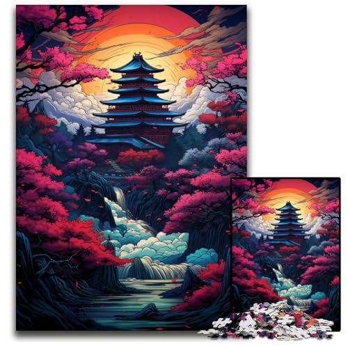 1000 teiliges Puzzle für Erwachsene Kunst und Landschaft im japanischen Stil schwierige Puzzles für Erwachsene perfekt für Halloween Weihnachten Geburtstagsgeschenk 1000 PCS (38 x 26 cm) von ABKXDMZK
