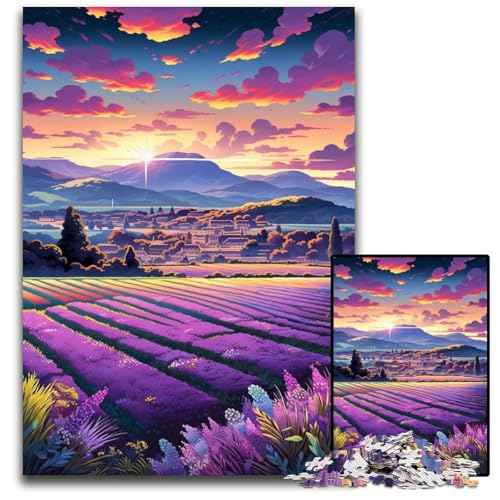 1000 teiliges Puzzle für Erwachsene Lavendelfelder in der Provence Frankreich Schwierige Puzzles für Erwachsene perfekt für Halloween Weihnachten Geburtstagsgeschenk 1000 PCS (75 x 50 cm) von ABKXDMZK