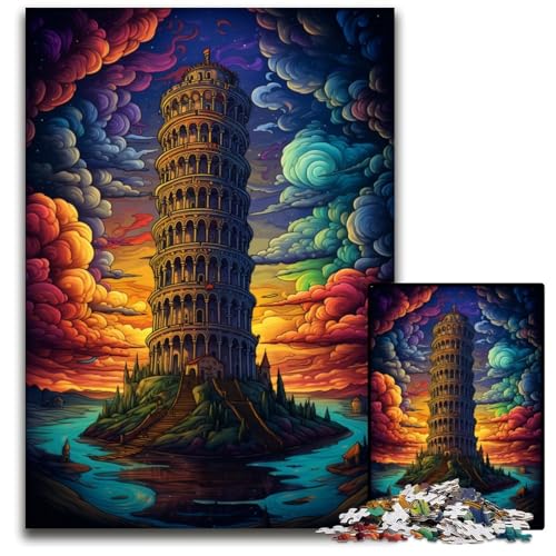 1000 teiliges Puzzle für Erwachsene Schiefer Turm von Pisa Italien Schwierige Puzzles für Erwachsene perfekt für Halloween Weihnachten Geburtstagsgeschenk 1000 Teile (75 x 50 cm) von ABKXDMZK