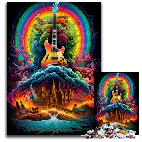 1000 teiliges Puzzle für Erwachsene magische Gitarre Puzzles für Erwachsene entspannende Unterhaltung Heimdekoration 1000 Teile (75 x 50 cm) von ABKXDMZK