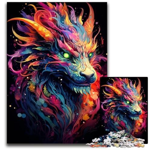1000 teiliges Puzzle für Erwachsene majestätisches Gemälde Drache unmögliches Puzzle für Erwachsene perfekt für Heimdekoration Geburtstage Feiertage und Geschenke 1000 Teile (75 x 50 cm) von ABKXDMZK