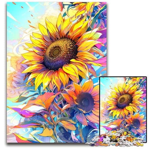 1000 teiliges Puzzle für Erwachsene wunderschöne Sonnenblume schwierige Puzzles für Erwachsene perfekt für Halloween Weihnachten Geburtstagsgeschenk 1000 PCS (75 x 50 cm) von ABKXDMZK