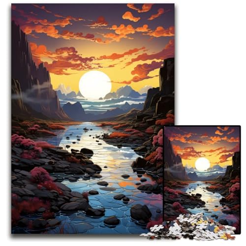 1000 teiliges Puzzle mit Fantasy Sonnenuntergangslandschaft für Erwachsene anspruchsvolles Denkspiel für Teenager Spaß für den Familienspielabend 1000 Teile (75 x 50 cm) von ABKXDMZK