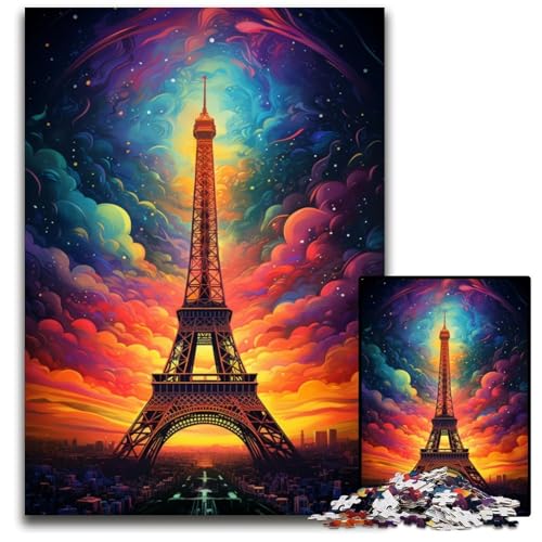 1000 teiliges Puzzle mit dem Eiffelturm in Frankreich für Erwachsene Anspruchsvolles Denkspiel für Teenager Spaß für den Familienspielabend 1000 Teile (38 x 26 cm) von ABKXDMZK