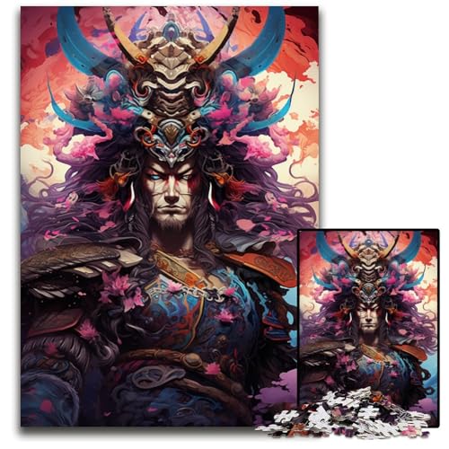 1000 teiliges Puzzle mit japanischen Sakura Samurai Motiven für Erwachsene anspruchsvolles Denkspiel für Teenager Spaß für den Spieleabend mit der Familie 1000 Teile (75 x 50 cm) von ABKXDMZK