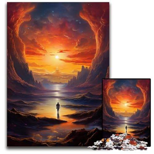 Alleine die Welt betrachten 1000 teiliges Puzzle Geschenk schwierige Puzzles für Erwachsene pädagogisches Denkspiel künstlerische Heim und Bürodekoration Alter 1000 PCS (38 x 26 cm) von ABKXDMZK