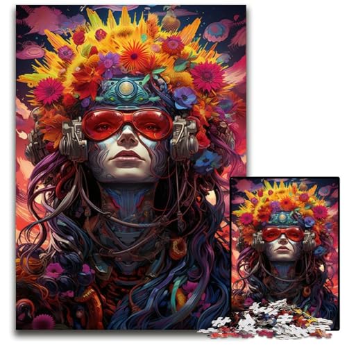 Blumengöttin Puzzle für Erwachsene 1000 Teile unmögliches Puzzle für Erwachsene Denkspiel für Teenager 1000 Teile (38 x 26 cm) von ABKXDMZK