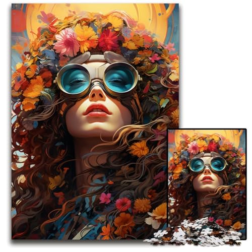 Blumengöttin Puzzle für Erwachsene 1000 teiliges Holzpuzzle für die ganze Familie Denksportaufgabe Heimdekoration 1000 Teile (75 x 50 cm) von ABKXDMZK