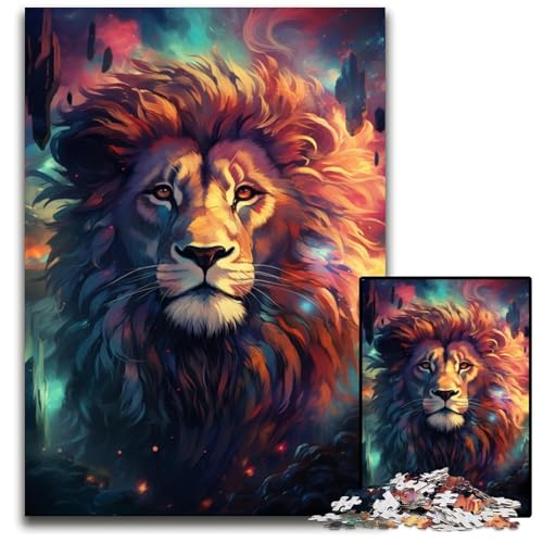 Buntes Löwen Puzzle für Erwachsene 1000 Teile Papierpuzzle anspruchsvolle Denksportaufgabe Familienaktivität Heimdekoration 1000 Teile (38 x 26 cm) von ABKXDMZK