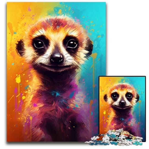 Erdmännchen Puzzle farbenfroh 1000 Teile Puzzle für Erwachsene perfekt für Familienspaß an Weihnachten Thanksgiving Geburtstagen und Ostern 1000 Teile (38 x 26 cm) von ABKXDMZK