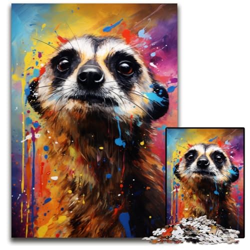 Erdmännchen Puzzle farbenfroh 1000 Teile schwierige Puzzles für Erwachsene interaktives Familienspiel Denksportaufgabe Lernspielzeug 1000 Teile (75 x 50 cm) von ABKXDMZK