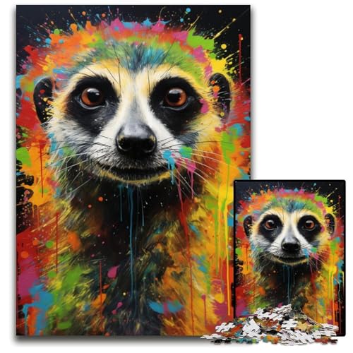 Erdmännchen Puzzle für Erwachsene farbenfroh 1000 Teile unmögliches Puzzle für Erwachsene Denkspiel für Teenager 1000 Teile (38 x 26 cm) von ABKXDMZK