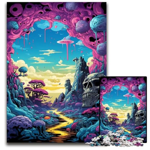 Fantasielandschaft 1000 Teile Puzzle Geschenke Schwierige Puzzles für Erwachsene Pädagogische Denksportaufgabe Künstlerische Heim und Bürodekoration Alter 1000 PCS (38x26cm) von ABKXDMZK