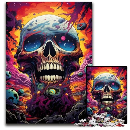 Fantasievolle Bunte Totenkopf Puzzles für 1000 Teile Papierpuzzles Denkspiel für Teenager und Familieninteraktion 1000 Teile (38 x 26 cm) von ABKXDMZK