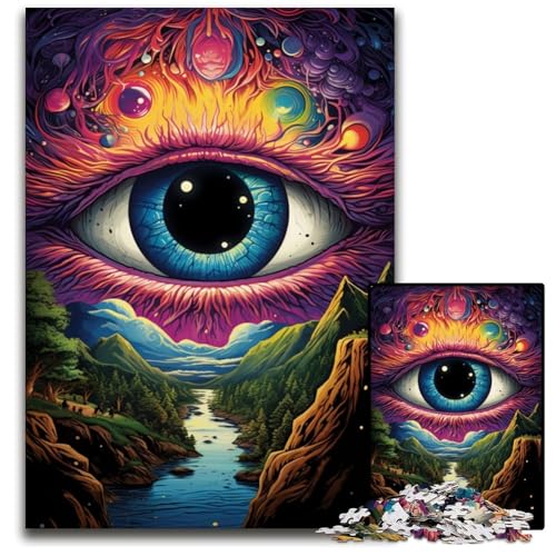 Fantasy Cosmic Eyes 1000 teiliges Puzzle für Erwachsene Holzpuzzle für Erwachsene für Teenager Familienspieleabend hirnfordernde Geschenkidee 1000 Teile (75 x 50 cm) von ABKXDMZK