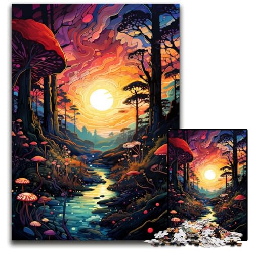 Fantasy Dschungellandschaft Puzzle 1000 Teile für Erwachsene Puzzle für Erwachsene anspruchsvolles Denkspiel für Teenager Spaß für den Familienspieleabend 1000 Teile (75 x 50 cm) von ABKXDMZK