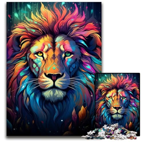 Fantasy Dschungellöwe Puzzles für 1000 Teile Papierpuzzles für Erwachsene Heimdekoration und Urlaubsspaß 1000 Teile (38 x 26 cm) von ABKXDMZK