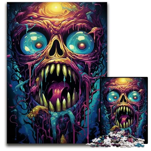 Fantasy Evil Monster 1000 teiliges Puzzle Puzzles für Erwachsene für Teenager und Familien Spaß zum Selbermachen Denksportspiel Geschenk 1000 Teile (75 x 50 cm) von ABKXDMZK