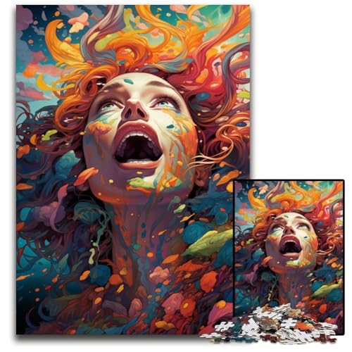 Fantasy Hexe 1000 teiliges Puzzle für Erwachsene Holzpuzzle für Erwachsene für Teenager Familienspieleabend hirnfordernde Geschenkidee 1000 Teile (75 x 50 cm) von ABKXDMZK