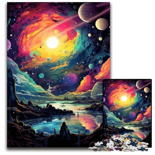 Fantasy Kosmische Landschaft 1000 Teile Puzzle Geschenke schwierige Puzzles für Erwachsene pädagogisches Denkspiel künstlerische Heim und Bürodekoration Alter 1000 Teile (75 x 50 cm) von ABKXDMZK
