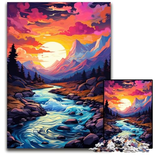 Fantasy Landschafts Puzzle 1000 Teile Holzpuzzle für Teenager Familienspieleabend hirnfordernde Geschenkidee 1000 Teile (75 x 50 cm) von ABKXDMZK