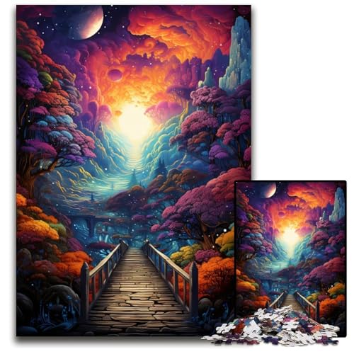 Fantasy Landschaftspuzzles für 1000 Teile Holzpuzzles Denkspiel für Teenager und Familieninteraktion 1000 Teile (75 x 50 cm) von ABKXDMZK