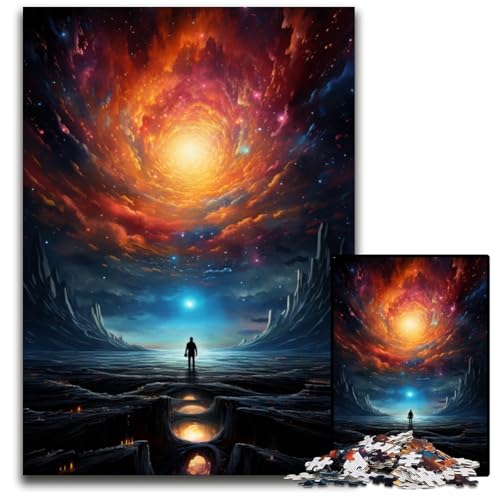 Fantasy Nachtansicht Puzzle für Erwachsene 1000 teiliges Holzpuzzle für die ganze Familie Denksportaufgabe Heimdekoration 1000 Teile (75 x 50 cm) von ABKXDMZK