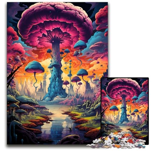 Fantasy Pilze 1000 teiliges Puzzle Puzzles für Erwachsene für Teenager und Familien Spaß zum Selbermachen Denksportspiel Geschenk 1000 Teile (75 x 50 cm) von ABKXDMZK