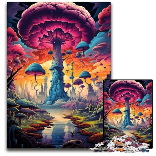 Fantasy Pilze Puzzle 1000 Teile schwierige Puzzles für Erwachsene interaktives Familienspiel Gehirn Herausforderung Lernspielzeug 1000 Teile (38 x 26 cm) von ABKXDMZK