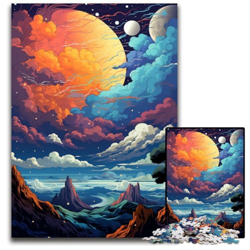 Fantasy Planetenlandschaft Puzzle 1000 Teile Puzzle für Erwachsene anspruchsvolles Denkspiel entspannendes Spielzeug für Teenager 1000 Teile (75 x 50 cm) von ABKXDMZK