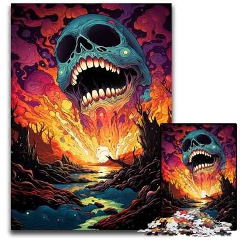 Fantasy Psychedelic Monster 1000 teiliges Puzzle Puzzles für Erwachsene für Teenager und Familien Spaß zum Selbermachen Denksportspiel Geschenk 1000 Teile (75 x 50 cm) von ABKXDMZK