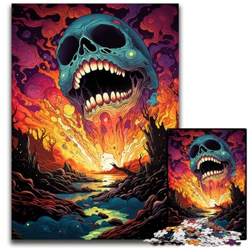 Fantasy Psychedelic Monster 1000 teiliges Puzzle für Erwachsene Papierpuzzle für Erwachsene interaktives Familienspiel Familienaktivitätsspiel 1000 Teile (38 x 26 cm) von ABKXDMZK