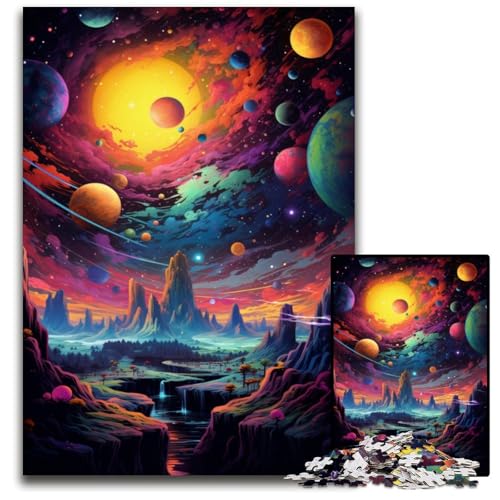 Fantasy Puzzle „Cosmic Planet“ mit 1000 Teilen schwierige Puzzles für Erwachsene interaktives Familienspiel Gehirn Herausforderung Lernspielzeug 1000 Teile (38 x 26 cm) von ABKXDMZK