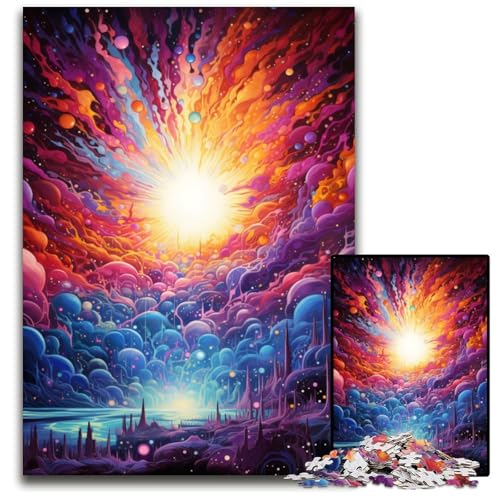 Fantasy Puzzle mit farbenfrohem Universum für Erwachsene 1000 Teile Geschenk für Männer und Frauen Alltag und besondere Anlässe 1000 Teile (75 x 50 cm) von ABKXDMZK