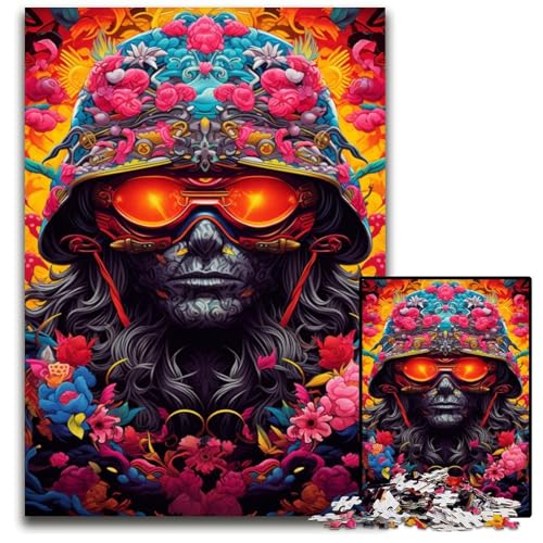 Fantasy Puzzle mit japanischen Kriegern 1000 Teile für Erwachsene Unmögliches Puzzle für Erwachsene Herausforderndes Denkspiel für Teenager Spaß für den Familienspieleabend 1000 Teile (38 x 26 cm) von ABKXDMZK