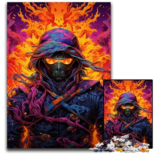 Fantasy Puzzle mit japanischen Ninjas 1000 Teile für Erwachsene Holzpuzzle für Erwachsene Eltern Partner Freunde Alter 1000 PCS (75 x 50 cm) von ABKXDMZK
