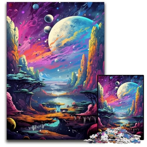 Fantasy Puzzle mit kosmischer Landschaft 1000 Teile für Erwachsene unmögliche Puzzles für Erwachsene anspruchsvolles Denkspiel für Teenager Spaß für den Familienspieleabend 1000 Teile (75 x 50 cm) von ABKXDMZK