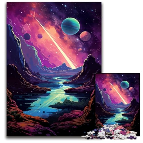 Fantasy Puzzle mit kosmischer Landschaft 1000 Teile schwierige Puzzles für Erwachsene interaktives Familienspiel Gehirn Herausforderung Lernspielzeug 1000 Teile (75 x 50 cm) von ABKXDMZK