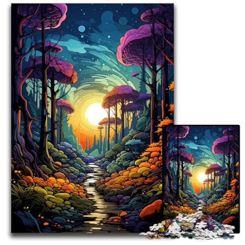 Fantasy Sonnenuntergangslandschaft Puzzle für Erwachsene 1000 Teile Puzzle für Erwachsene Geschenk für Männer und Frauen Alltag und besondere Anlässe 1000 Teile (75 x 50 cm) von ABKXDMZK