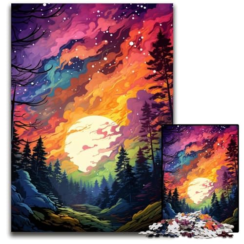 Fantasy Sonnenuntergangslandschaft Puzzle für Erwachsene 1000 Teile unmögliches Puzzle für Erwachsene Denkspiel für Teenager 1000 Teile (38 x 26 cm) von ABKXDMZK