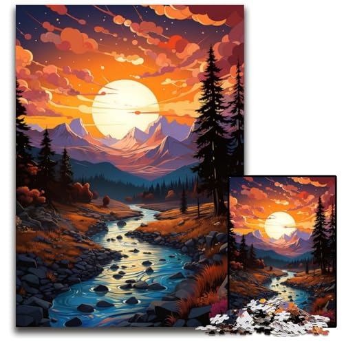 Fantasy Sonnenuntergangslandschafts Puzzles für 1000 teilige Papierpuzzles Denkspiel für Teenager und Familieninteraktion 1000 PCS (38 x 26 cm) von ABKXDMZK